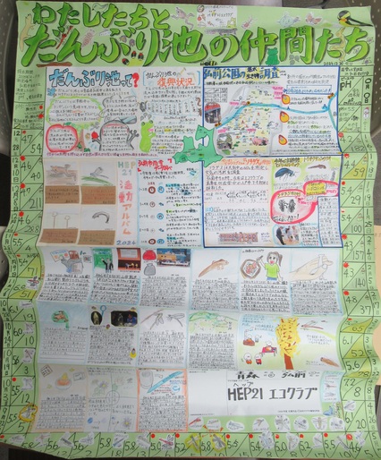 HEP21エコクラブ壁新聞「わたしたちとだんぶり池の仲間たち」の写真