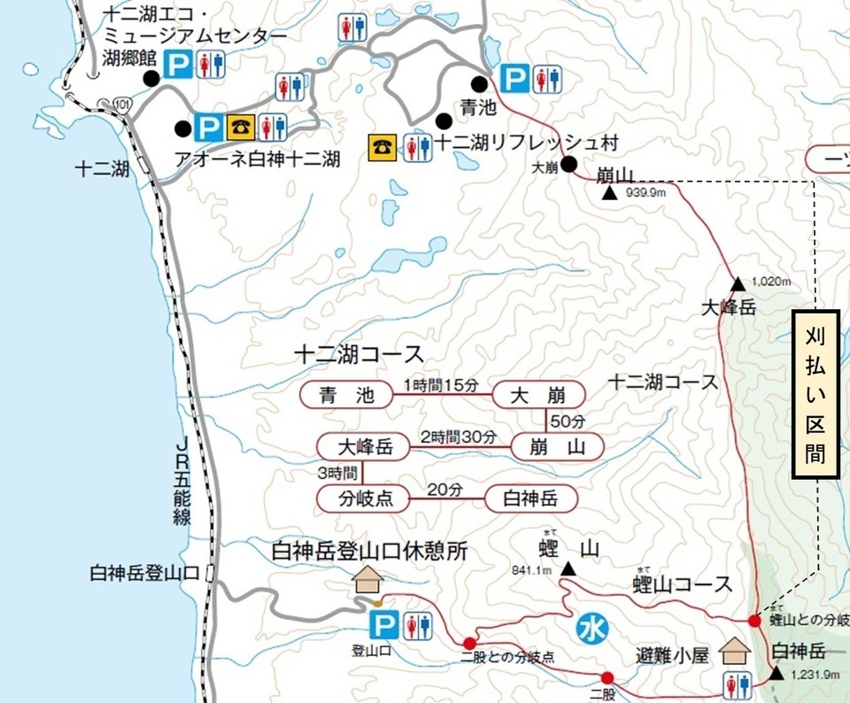 十二湖コース刈払い