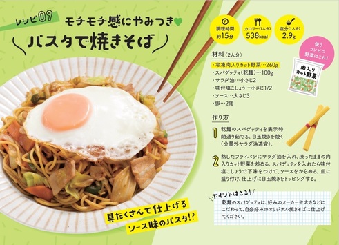コンビニベジうまめし２　レシピ09焼きそば