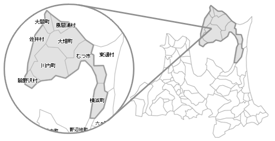 むつ下北地域合併協議会地図